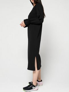 Платье длинное черное хлопок толстовка футболка