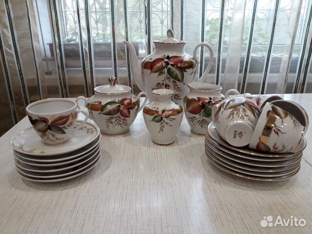 Винтажный:кофейный сервиз 24пр, внегр лфз полный к