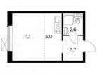 Квартира-студия, 23,4 м², 8/15 эт.
