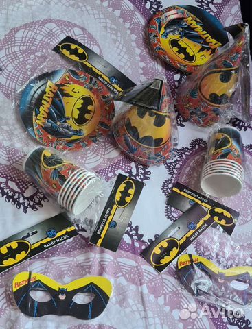 Одноразовая праздничная посуда Бэтман и Спайдермен