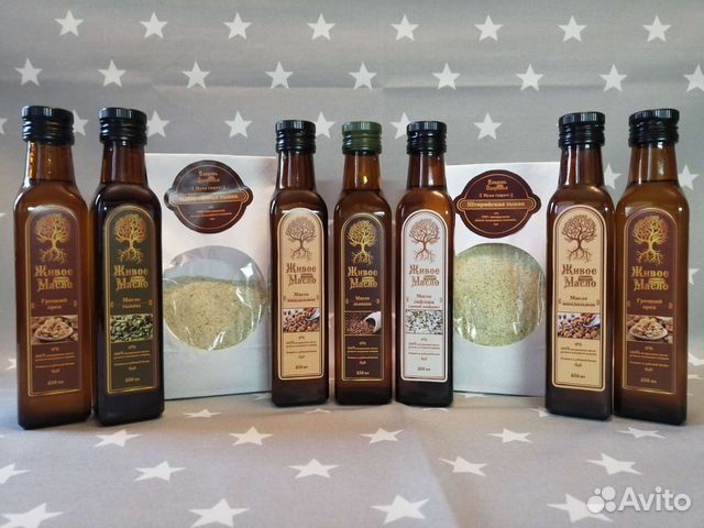 Живое масло холодного отжима на прессе, мука/шрот