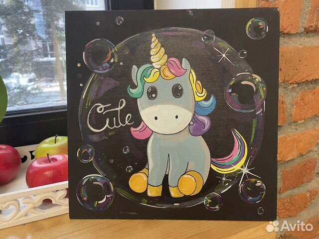 Единорог Живопись на холсте, картина лошадка