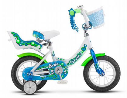 Велосипед 12д. Stels echo белый-морская волна