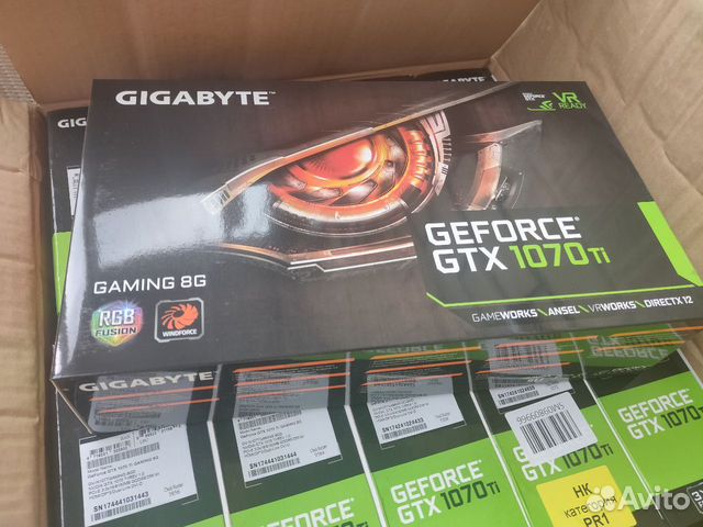 Коробки от видеокарт Gigabyte GeForce GTX 1070Ti