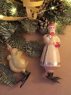 Ёлочные игрушки СССР. Кокованя и белка