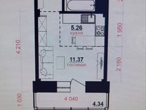 Квартира-студия, 28,4 м², 6/9 эт.
