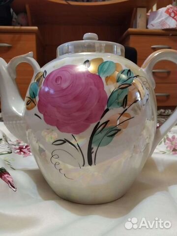 Чайник ссср.Большой 4,5л.Дулево.Идеальный