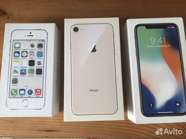 Коробки пустые из под телефонов iPhone 5s, 8, X