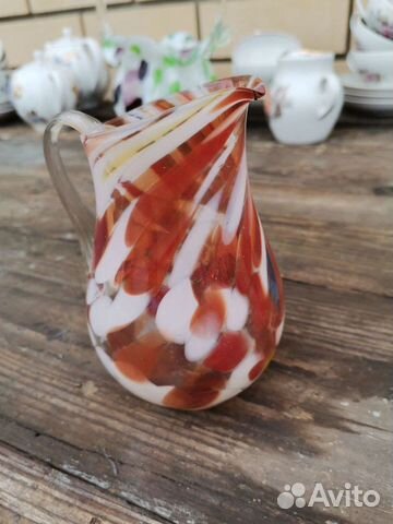 Винтажный кувшин из цветного стекла СССР