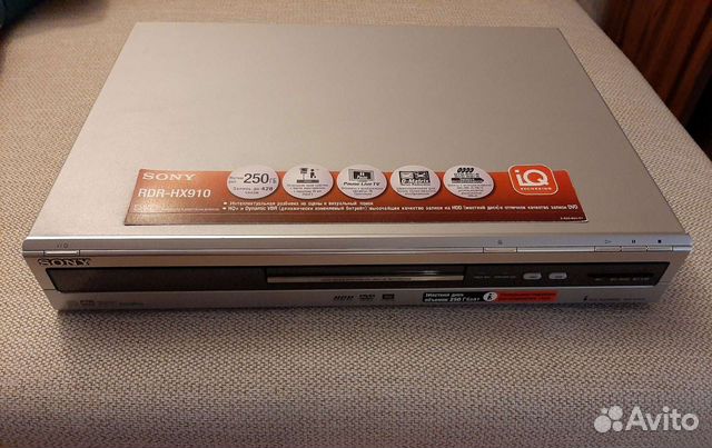 Sony RDR-HX910 Тип DVD/HDD-рекордер, пишуший DVD