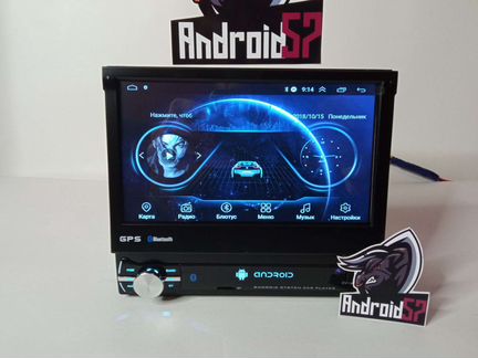 Магнитола 1 din с выдвижным экраном Android