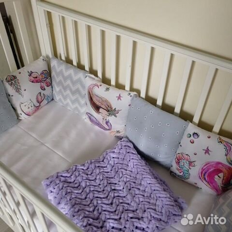 Бортики в кроватку новый полный комплект