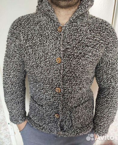Новый Кардиган шерстяной с капюшоном 50 54 56
