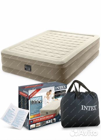 Надувная кровать с насосом Intex