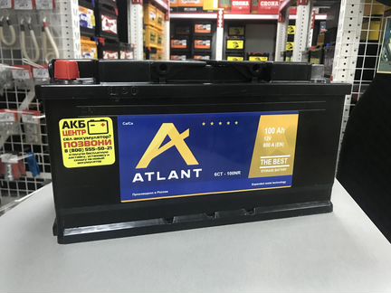 Аккумулятор Atlant 100Ah, пусковой ток 800А прямая