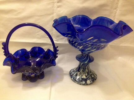 Ваза интерьерная кобальт