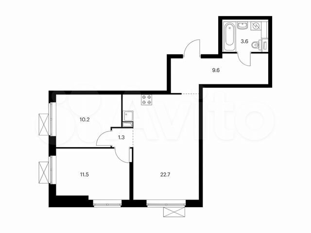 2-к. квартира, 58,9 м², 18/33 эт.