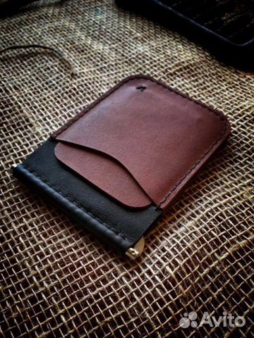 Зажим для денег из натуральной кожи