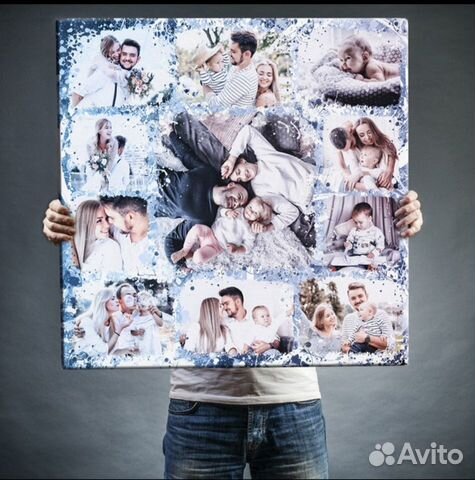 Коллаж из фото на холсте