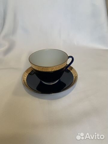 Фарфоровая чайная пара времен СССР, кобальт лфз