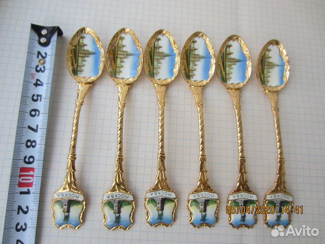 Набор кофейных ложек 6 штук сувенирных Москва позо