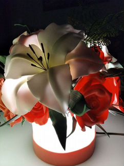 Ростовые цветы, светильники, торшеры из изолона