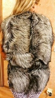 Жилетка Чернобурка перфорированный мех 48-52