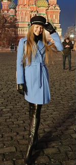Пальто /тренч/ осеннее голубое тёплое Каляев