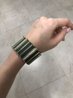 Браслет кожа и Swarovski