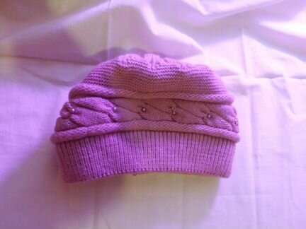 Шапка женская зимняя шерсть розовая