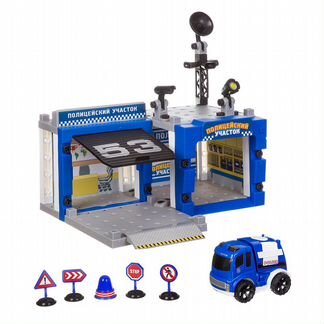 Конструктор с отверткой Yako toys Полицейский участок, с инерционной машиной, 67 деталей (Г87118)