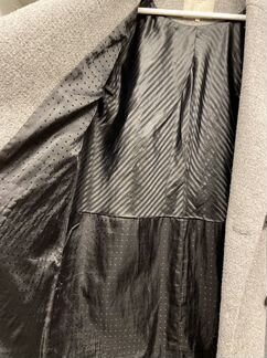 Пальто серое шерстяное zara