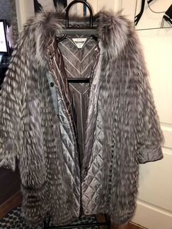 Шуба пальто из чернобурки Anna Verdi 58/62 Италия