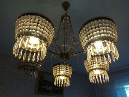 Люстра хрустальная Чехословакия