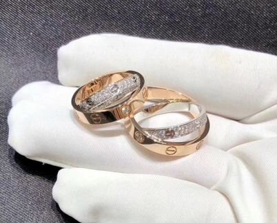 Золотые новые кольца Cartier