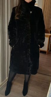 Шуба мутоновая с норковой отделкой