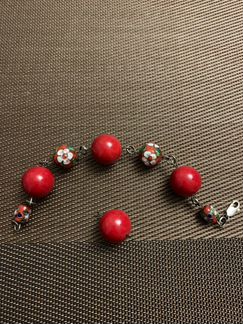 Браслет (кораллы+эмаль)