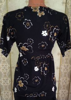 Короткая черная туника с запАхом, р.42