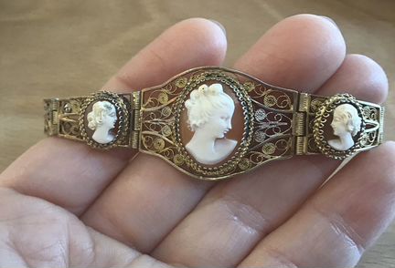 Камея антикварная серебро