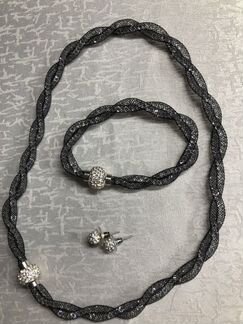 Колье, браслет, серьги бижутерия