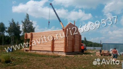 Сруб для дома с рубленным балконом. Ручная рубка