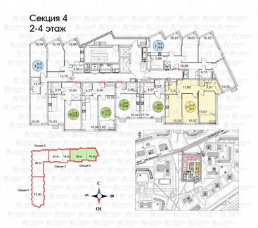 2-к квартира, 66 м², 3/19 эт.