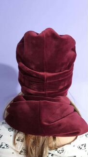 Снуд и шапка комплект со стразами swarovski новый