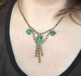 Броши, колье, браслет винтажные, Чехословакия