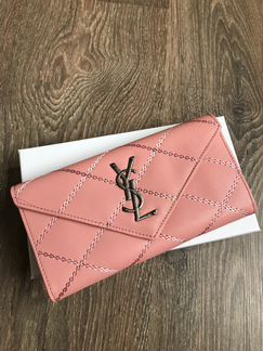 Кошелек ysl розовый flap wallet