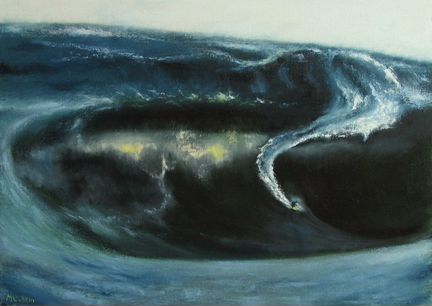 Картина маслом. Серфинг. Живопись. Море. Волна