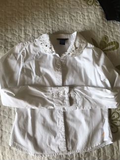 Рубашка белая школьная. На 8 лет