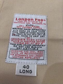 Плащ London Fog бежевый размер 40L (американский)