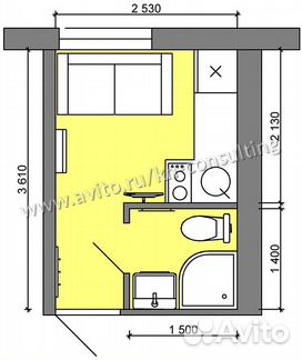 Студия, 10.8 м², 1/9 эт.