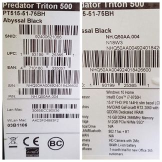 Acer Predator Triton 500 i7/RTX2060